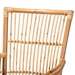 Baxton Studio Rose Modern Bohemian White Fabric Upholstered and Natural Brown Rattan Armchair - Rose-Rattan-Armchair