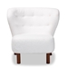 Baxton Studio Cabrera Modern and Contemporary White Boucle Upholstered and Walnut Brown Finished Wood Accent Chair - 2011-White/Walnut-CC