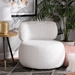 Baxton Studio Tayla Modern and Contemporary White Fabric Upholstered and Black Metal Accent Chair - 2012-White-CC