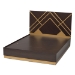 Baxton Studio Arcelia Contemporary Glam and Luxe Two-Tone Dark Brown and Gold Finished Wood Queen Size Platform Bed - SEBED13032026-Modi Wenge/Gold-Queen