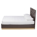 Baxton Studio Arcelia Contemporary Glam and Luxe Two-Tone Dark Brown and Gold Finished Wood Queen Size Platform Bed - SEBED13032026-Modi Wenge/Gold-Queen