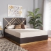 Baxton Studio Arcelia Contemporary Glam and Luxe Two-Tone Dark Brown and Gold Finished Wood Queen Size Platform Bed - SEBED13032026-Modi Wenge/Gold-Queen