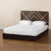Baxton Studio Arcelia Contemporary Glam and Luxe Two-Tone Dark Brown and Gold Finished Wood Queen Size Platform Bed - SEBED13032026-Modi Wenge/Gold-Queen
