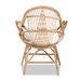 Baxton Studio Jayden Modern Bohemian White Fabric Upholstered and Natural Brown Finished Rattan Accent Chair - Jayden-Rattan-CC