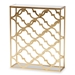 Baxton Studio Calanthe Modern and Contemporary Gold Finished Metal Console Table with Marble Tabletop