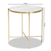 Baxton Studio Maddock Modern and Contemporary Gold Finished Metal End Table with Marble Tabletop - H01-102776 Metal/Marble Side Table