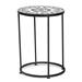 Baxton Studio Kaden Modern and Contemporary Multi-Colored Glass and Black Metal Outdoor Side Table