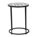 Baxton Studio Kaden Modern and Contemporary Multi-Colored Glass and Black Metal Outdoor Side Table - H01-104348 Mosaic Side Table