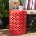 Baxton Studio Jamila Modern and Contemporary Red Finished metal Outdoor Side Table - H01-104258 Red Metal Side Table