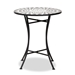 Baxton Studio Callison Modern and Contemporary Black Finished Metal and Multi-Colored Glass Outdoor Dining Table - H01-100348 Mosaic Table