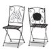 Baxton Studio Julius Modern and Contemporary Black Finished Metal and Multi-Colored Glass 2-Piece Outdoor Dining Chair Set