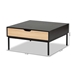 Baxton Studio Haben Modern and Contemporary Two-Tone Oak Brown and Black Finished Wood Coffee Table - LCF20182-Black/Tan-CT