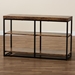 Baxton Studio Bardot Modern Industrial Walnut Brown Finished Wood and Black Metal 3-Tier Console Table - LCF20255-Wood/Metal-Console Table