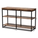 Baxton Studio Bardot Modern Industrial Walnut Brown Finished Wood and Black Metal 3-Tier Console Table - LCF20255-Wood/Metal-Console Table