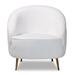 Baxton Studio Urian Modern and Contemporary White Boucle Upholstered and Gold Finished Metal Accent Chair - 2013-White/Gold-CC