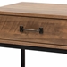 Baxton Studio Norwood Modern Industrial Walnut Brown Finished Wood and Black Metal 1-Drawer End Table - NL150501-Metal/Wood End Table