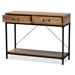 Baxton Studio Norwood Modern Industrial Walnut Brown Finished Wood and Black Metal 2-Drawer Console Table - NL150502-Metal/Wood Console Table