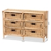 Baxton Studio Dariana Modern Bohemian Natural Brown Rattan 6-Drawer Storage Cabinet - RBS018-Rattan-6DW-Cabinet