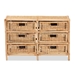 Baxton Studio Dariana Modern Bohemian Natural Brown Rattan 6-Drawer Storage Cabinet - RBS018-Rattan-6DW-Cabinet