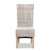 bali & pari Trianna Rustic Transitional Whitewashed Rattan and Natural Brown Finished Wood Dining Chair - Florence Highback-White Washed-DC