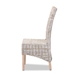 bali & pari Trianna Rustic Transitional Whitewashed Rattan and Natural Brown Finished Wood Dining Chair - Florence Highback-White Washed-DC
