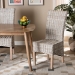 bali & pari Trianna Rustic Transitional Whitewashed Rattan and Natural Brown Finished Wood Dining Chair - Florence Highback-White Washed-DC