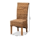 bali & pari Trianna Rustic Transitional Natural Seagrass and Brown Finished Wood Dining Chair - Florence Highback-Natural-DC