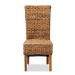 bali & pari Trianna Rustic Transitional Natural Seagrass and Brown Finished Wood Dining Chair - Florence Highback-Natural-DC