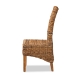 bali & pari Trianna Rustic Transitional Natural Seagrass and Brown Finished Wood Dining Chair - Florence Highback-Natural-DC