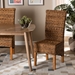 bali & pari Trianna Rustic Transitional Natural Seagrass and Brown Finished Wood Dining Chair - Florence Highback-Natural-DC