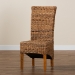 bali & pari Trianna Rustic Transitional Natural Seagrass and Brown Finished Wood Dining Chair - Florence Highback-Natural-DC