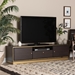 Baxton Studio Cormac Mid-Century Modern Transitional Dark Brown Finished Wood and Gold Metal 2-Door TV Stand - LV28TV28120-Modi Wenge-TV