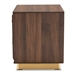Baxton Studio Cormac Mid-Century Modern Transitional Walnut Brown Finished Wood and Gold Metal 2-Drawer Nightstand - LV28ST28240-Walnut-NS