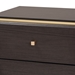 Baxton Studio Cormac Mid-Century Modern Transitional Dark Brown Finished Wood and Gold Metal 2-Drawer Nightstand - LV28ST28240-Modi Wenge-NS