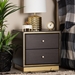 Baxton Studio Cormac Mid-Century Modern Transitional Dark Brown Finished Wood and Gold Metal 2-Drawer Nightstand - LV28ST28240-Modi Wenge-NS