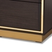 Baxton Studio Cormac Mid-Century Modern Transitional Dark Brown Finished Wood and Gold Metal 5-Drawer Storage Chest - LV28COD28231-Modi Wenge-5DW-Chest