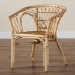 bali & pari Kaka Modern Bohemian Natural Brown Rattan Dining Chair - Kaka-Rattan-DC