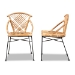 bali & pari Pro Modern Bohemian Natural Brown Rattan and Black Metal 2-Piece Dining Chair Set - Pro-Rattan/Black-DC