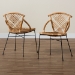 bali & pari Pro Modern Bohemian Natural Brown Rattan and Black Metal 2-Piece Dining Chair Set - Pro-Rattan/Black-DC