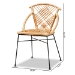 bali & pari Pro Modern Bohemian Natural Brown Rattan and Black Metal 2-Piece Dining Chair Set - Pro-Rattan/Black-DC