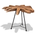 Baxton Studio Merci Rustic Industrial Natural Brown and Black End Table with Teak Tree Trunk Tabletop - Merci-Natural/Black-ET