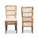 bali & pari Sullivan Modern Bohemian Natural Brown Rattan 2-Piece Dining Chair Set - Sullivan-Rattan-DC