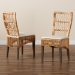 bali & pari Sullivan Modern Bohemian Natural Brown Rattan 2-Piece Dining Chair Set - Sullivan-Rattan-DC