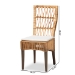 bali & pari Sullivan Modern Bohemian Natural Brown Rattan 2-Piece Dining Chair Set - Sullivan-Rattan-DC