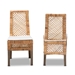 bali & pari Argos Modern Bohemian  Natural Brown Rattan 2-Piece Dining Chair Set - Argos-Rattan-DC