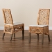 bali & pari Argos Modern Bohemian  Natural Brown Rattan 2-Piece Dining Chair Set - Argos-Rattan-DC