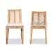 bali & pari Suci Modern Bohemian Natural Brown Rattan 2-Piece Dining Chair Set - Suci-Rattan-DC