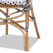 bali & pari Naila Classic French Black and White Weaving and Natural Brown Rattan 2-Piece Indoor and Outdoor Bistro Chair Set - DC613-Rattan-DC Arm