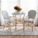 bali & pari Naila Classic French Black and White Weaving and Natural Brown Rattan 2-Piece Indoor and Outdoor Bistro Chair Set - DC613-Rattan-DC Arm