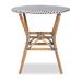 Baxton Studio Tavor Classic French Black and White Weaving and Natural Brown Rattan Indoor and Outdoor Bistro Table - DC613-Rattan-DT
